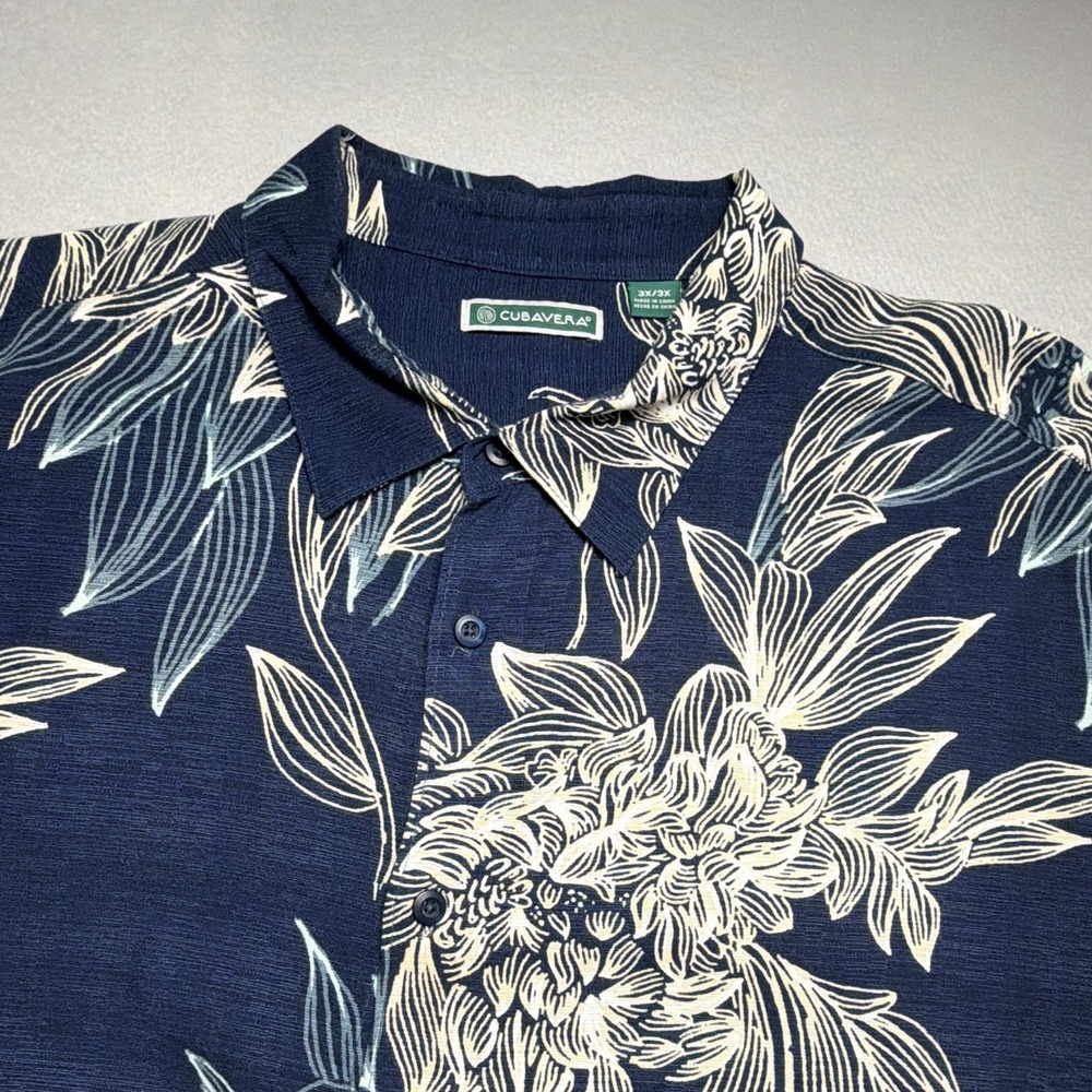 Cubavera Button Down Men's 3X Blue Short Sleeve Shirt